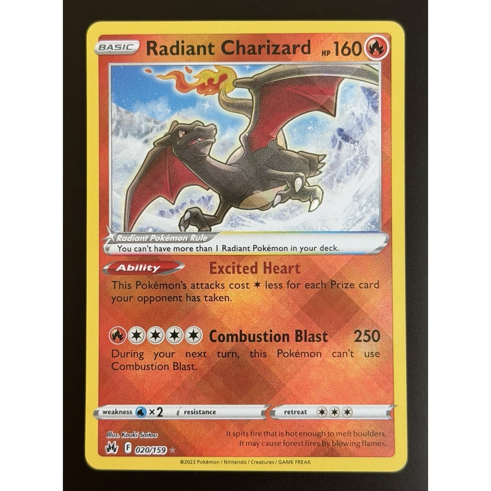 Radiant Charizard 020/159 Holo English Pokémon TCG 2023 SWSH Crown Zenith